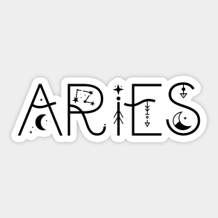 Aries celestial typography Sticker